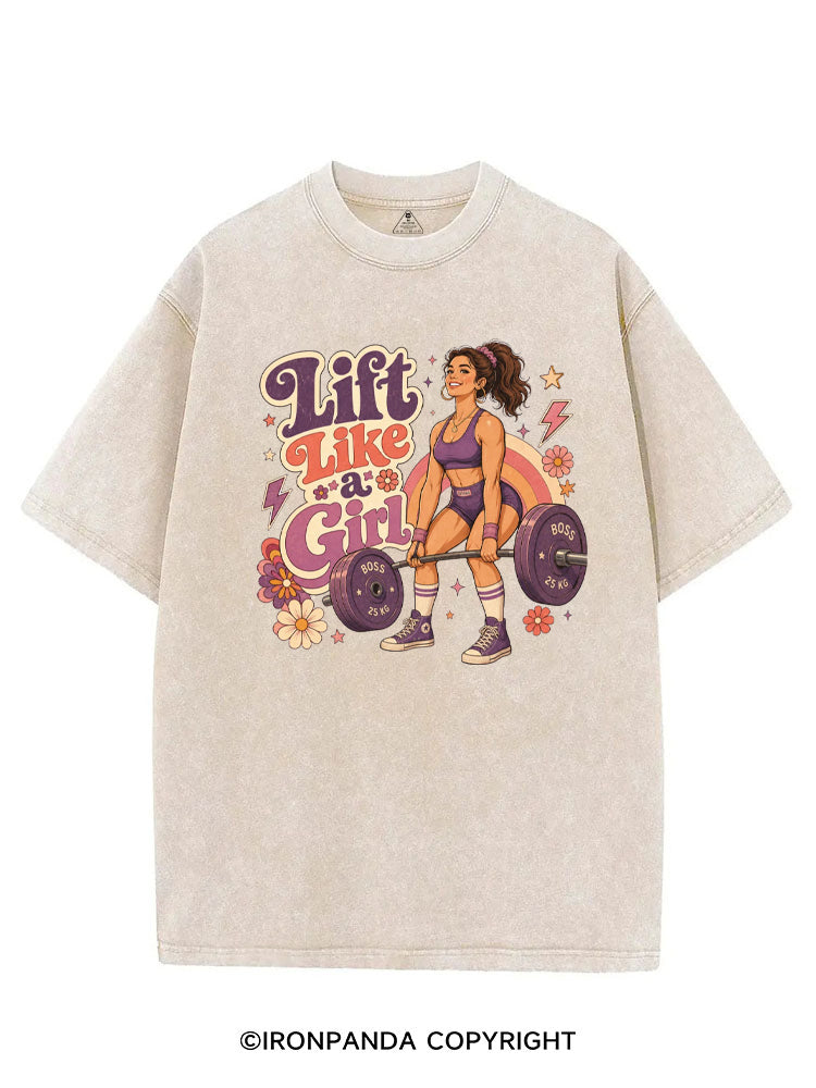 LIFT LIKE A GIRL FUNNY WORKOUT VINTAGE GYM SHIRT