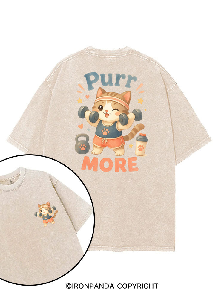 PURR MORE GYM KITTY printed Gym Shirt