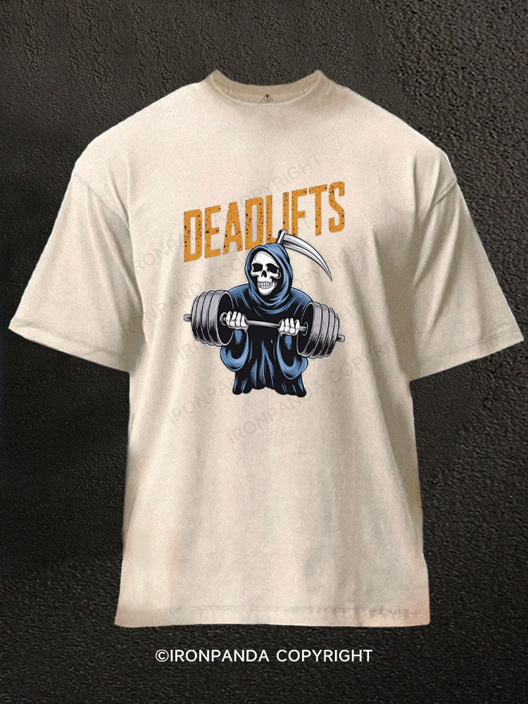REAPER DEADLIFT Meme humor Washed Gym Shirt