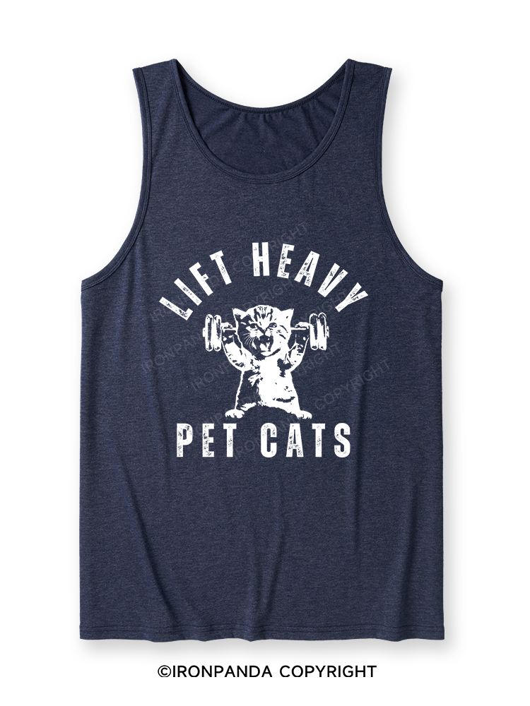 LIFT HEAVY PET CAT Ultra Soft Heather Tank