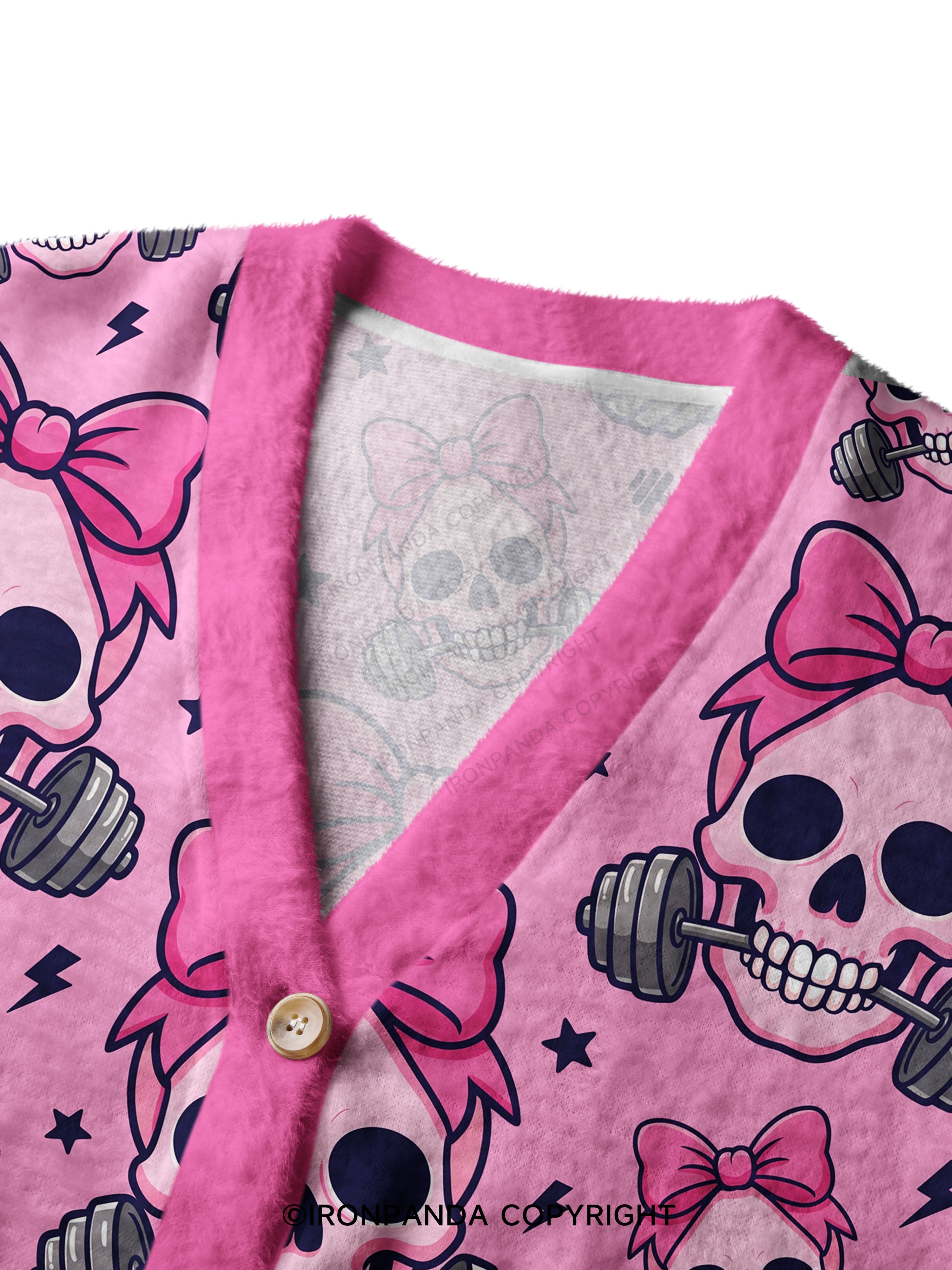 Girly Gym Skull Ugly Cardigan Sweater