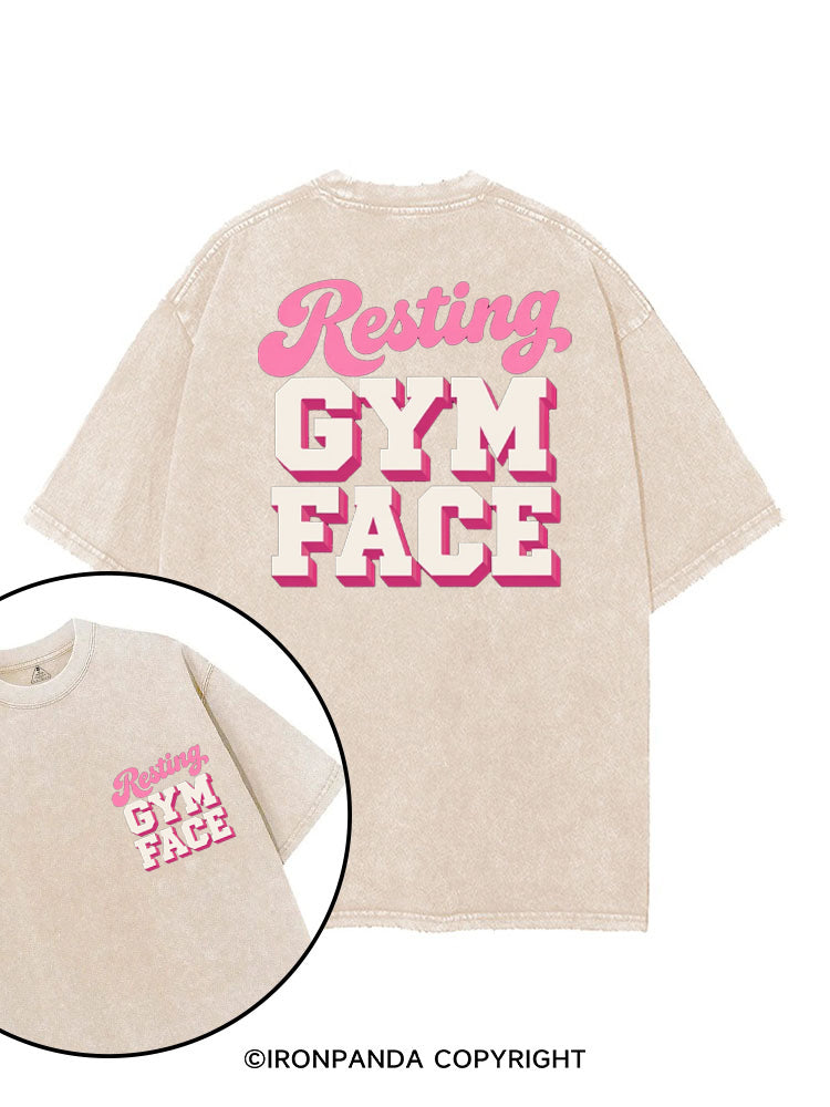 RESTING GYM FACE FUNNY WORKOUT printed Gym Shirt