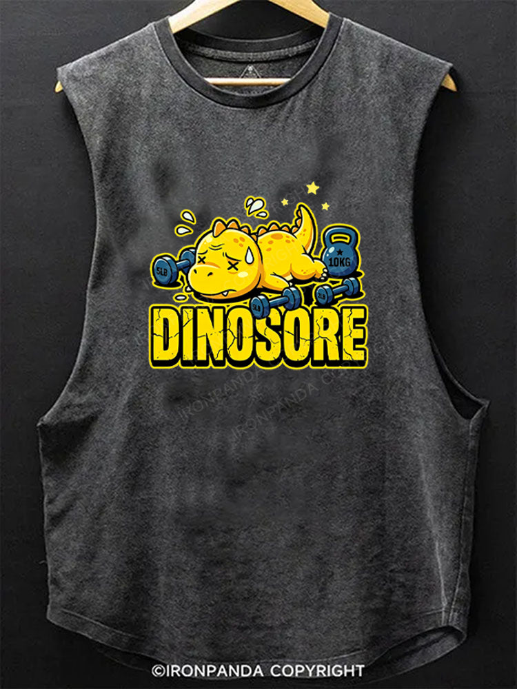 Funny Dinosaur Gym Workout Scoop Bottom Cotton Tank
