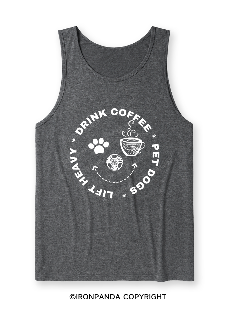 Lift Heavy, Drink Coffee, Pet Dogs Ultra Soft Heather Tank
