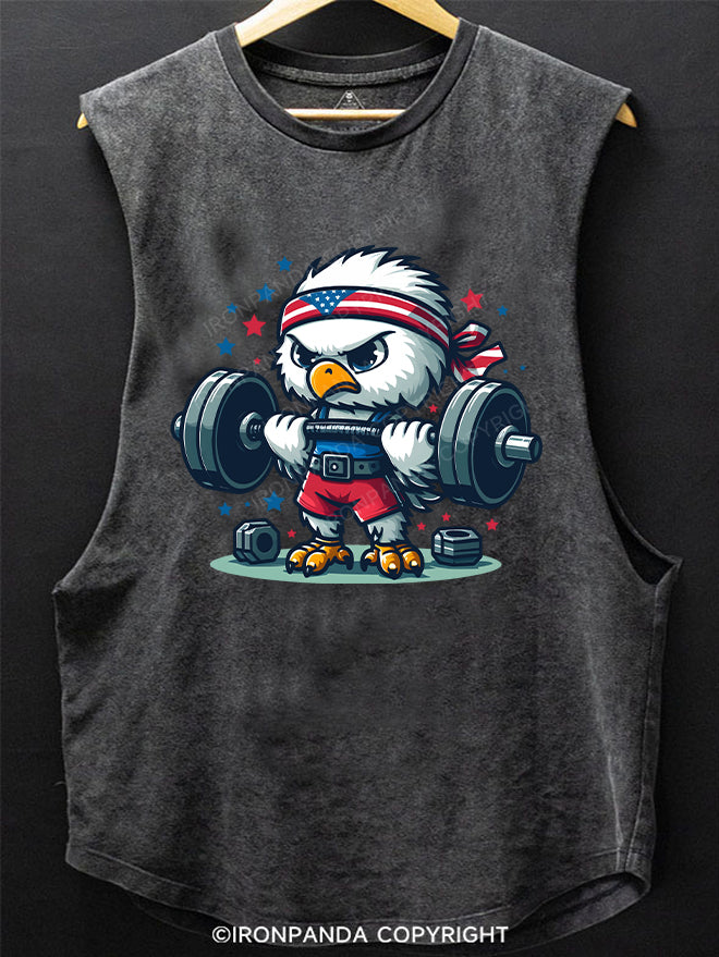 Patriotic Eagle weight lifting SCOOP BOTTOM COTTON TANK