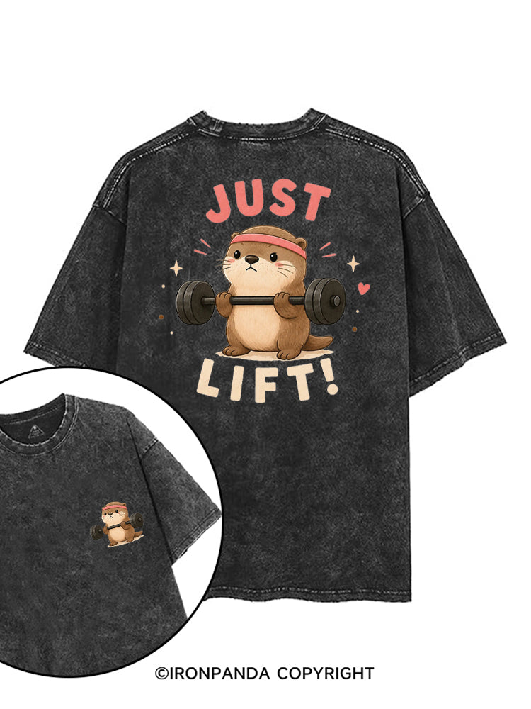 JUST LIFT OTTER printed Gym Shirt