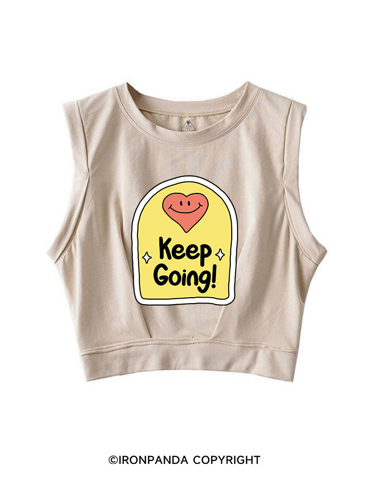 KEEP GOING! SLEEVELESS CROP TOPS