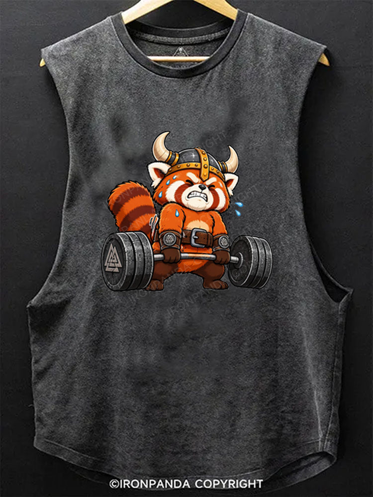 Cute Red Panda Viking Scoop Bottom Cotton Tank