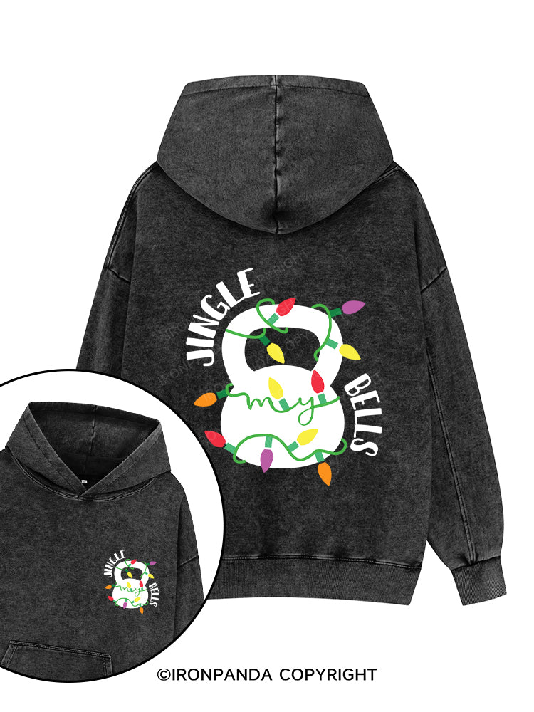 JINGLE MY BELLS Printed Washed Gym Hoodie