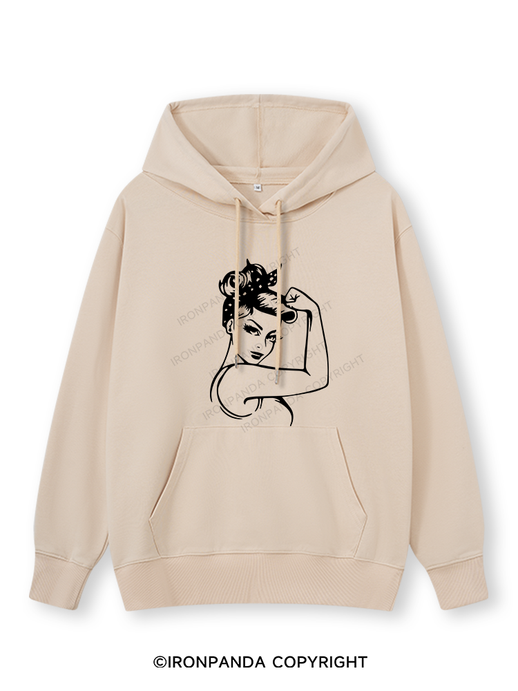 Power Woman With Muscles Classic Gym Hoodie