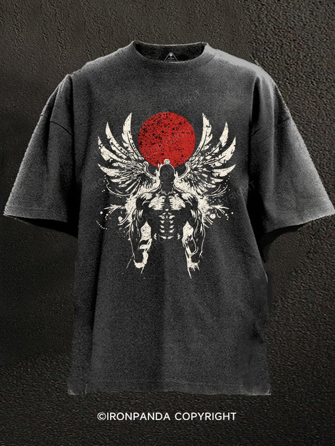 never give up Washed Gym Shirt
