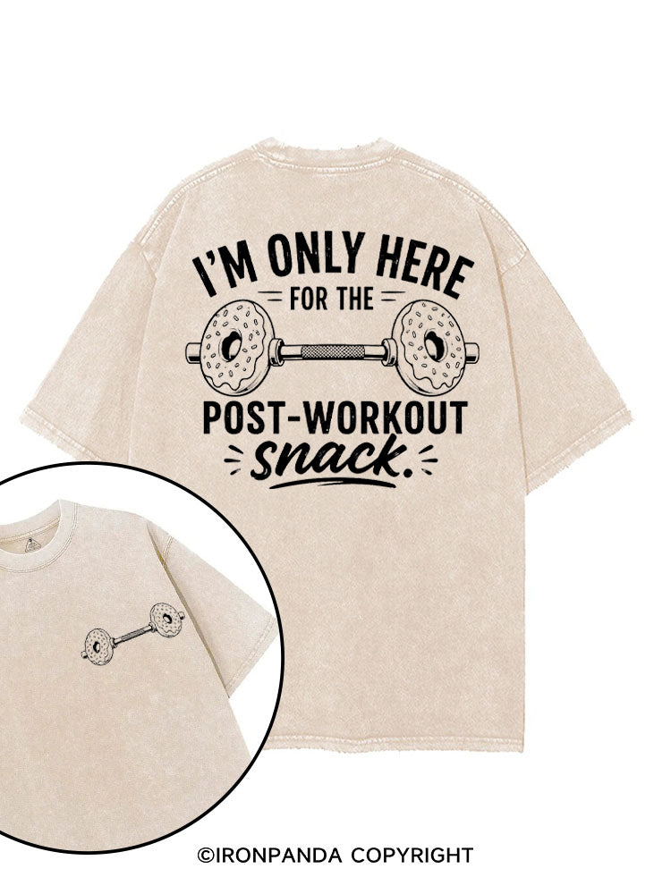 I'M ONLY HERE FOR THE POST-WORKOUT SNACK DONUT printed Gym Shirt