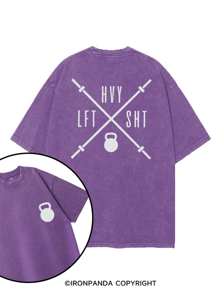 HVY LFT SHT FUNNY WEIGHTLIFTING printed Gym Shirt