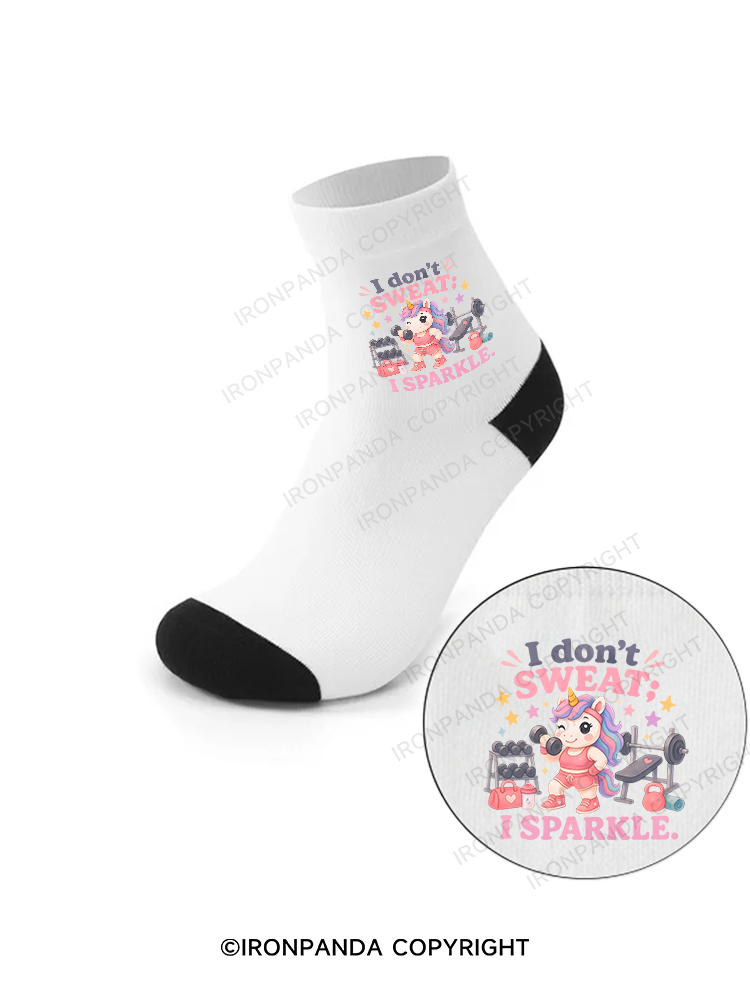 I DON'T SWEAT I SPARKLE SWEATY UNICORN Crew Socks