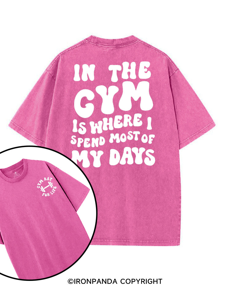 IN THE GYM IS WHERE I SPEND MOST OF MY DAYS printed Gym Shirt