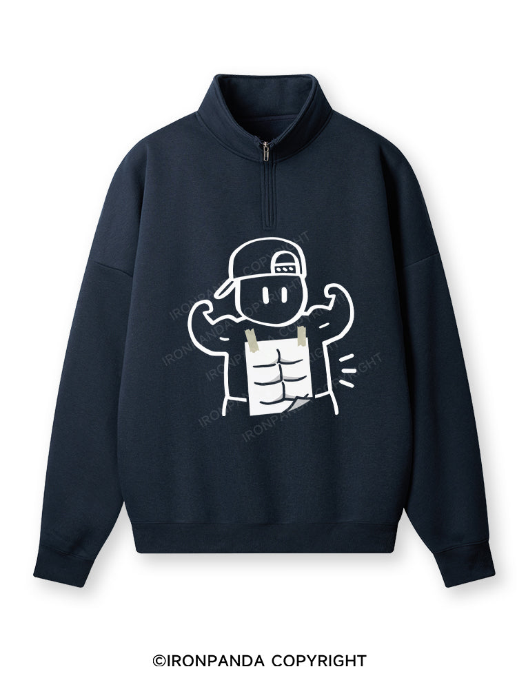 Look at my abs! Quarter-Zip Fleece Sweatshirt