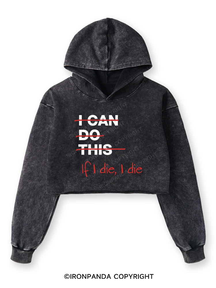 IF I DIE I DIE Washed Crop Hoodie