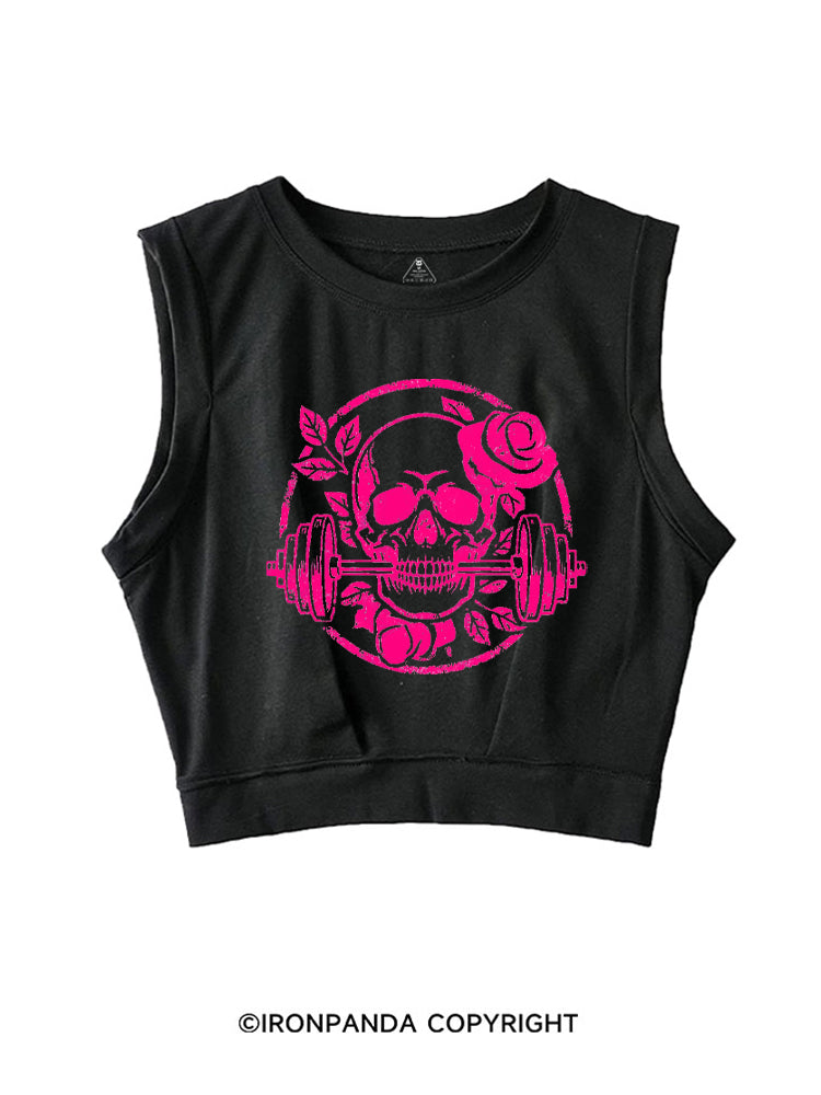 DEADLY BLOSSOM SKELETON SLEEVELESS CROP TOPS
