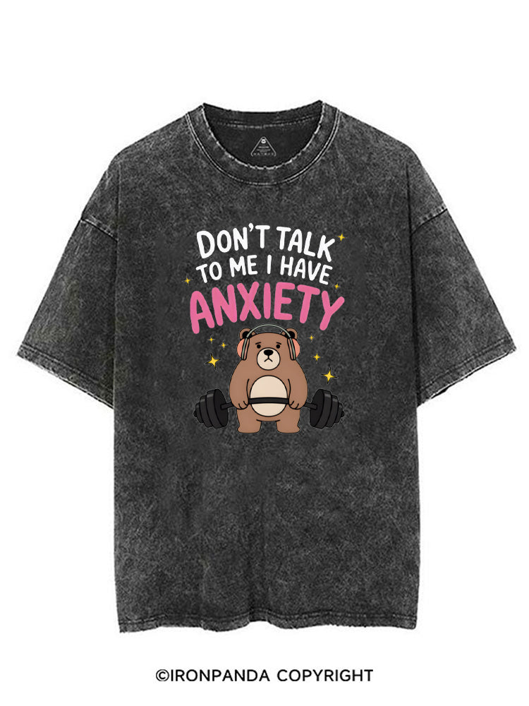 Bear Lifting Weights Anxiety VINTAGE GYM SHIRT