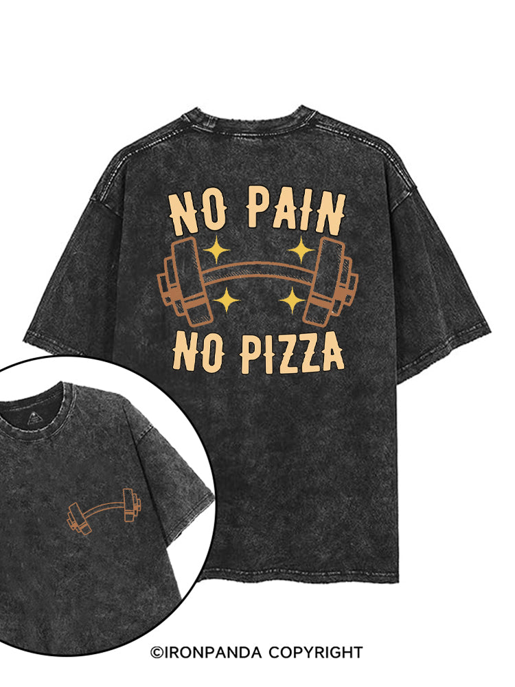 No Pain no Pizza Funny Workout printed Gym Shirt