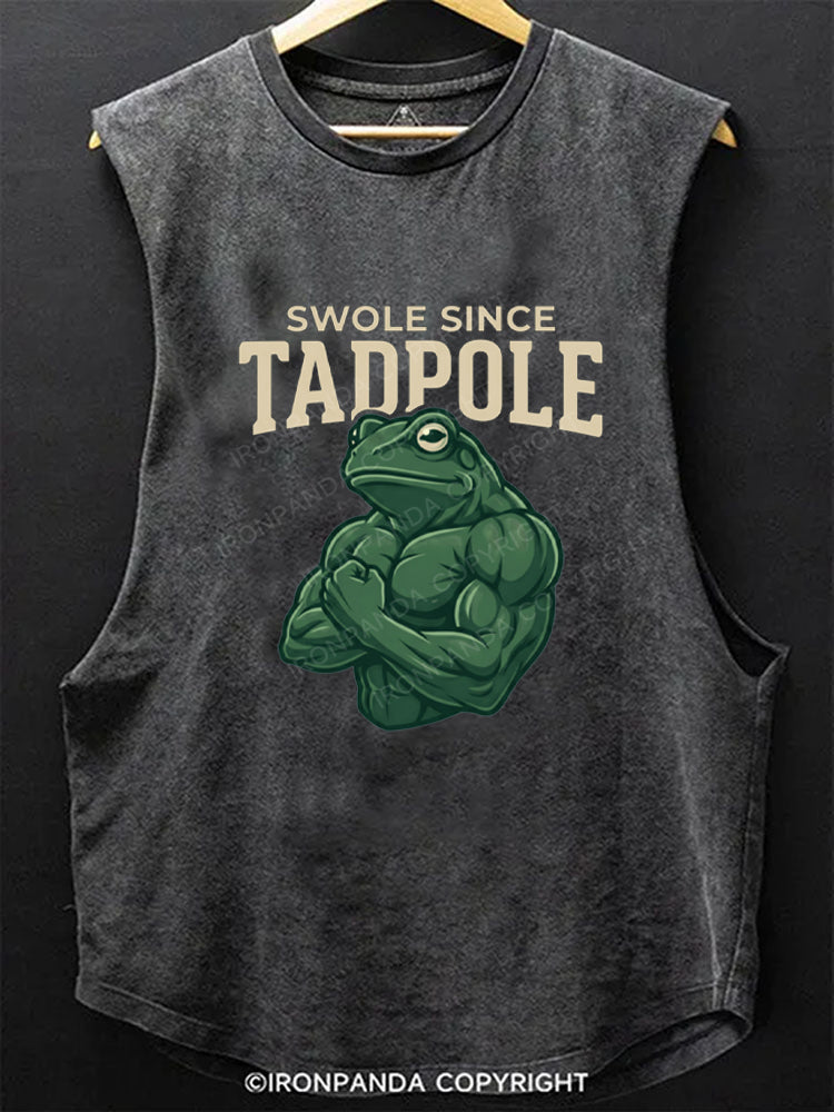 SWOLE SINCE TADPOLE Scoop Bottom Cotton Tank