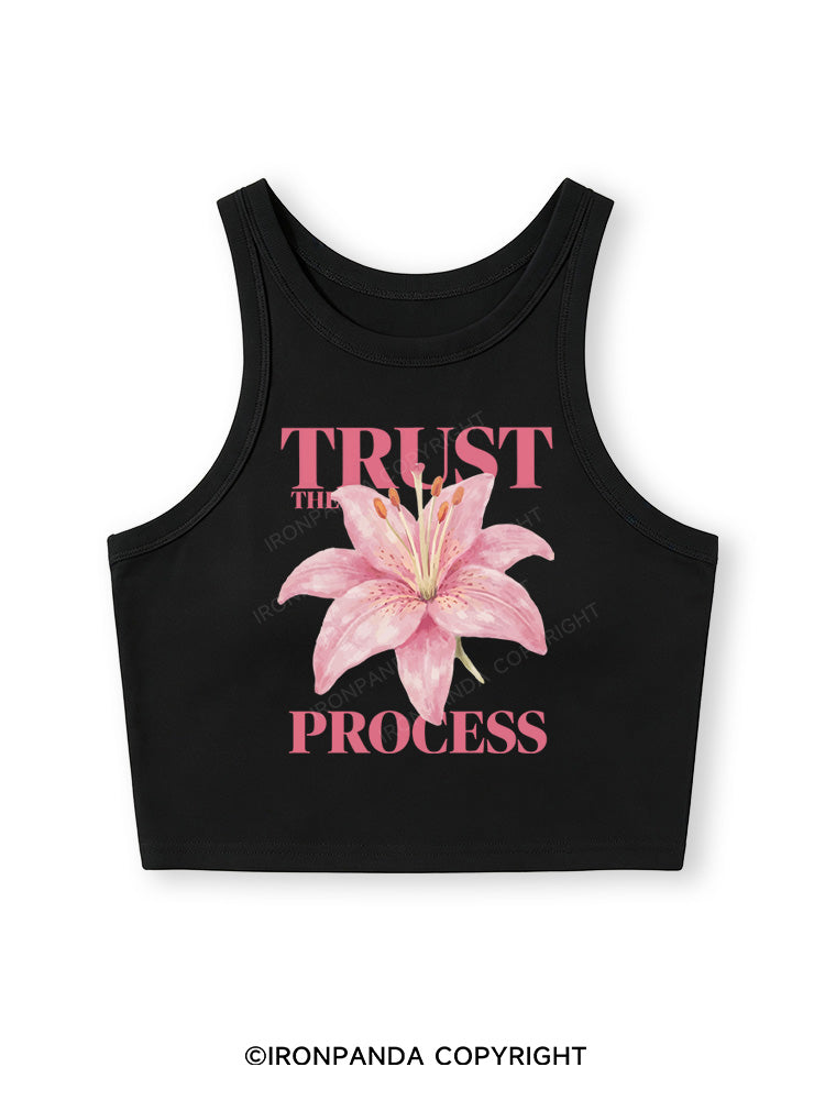 TRUST THE PROCESS Fitted Crop Tank Top