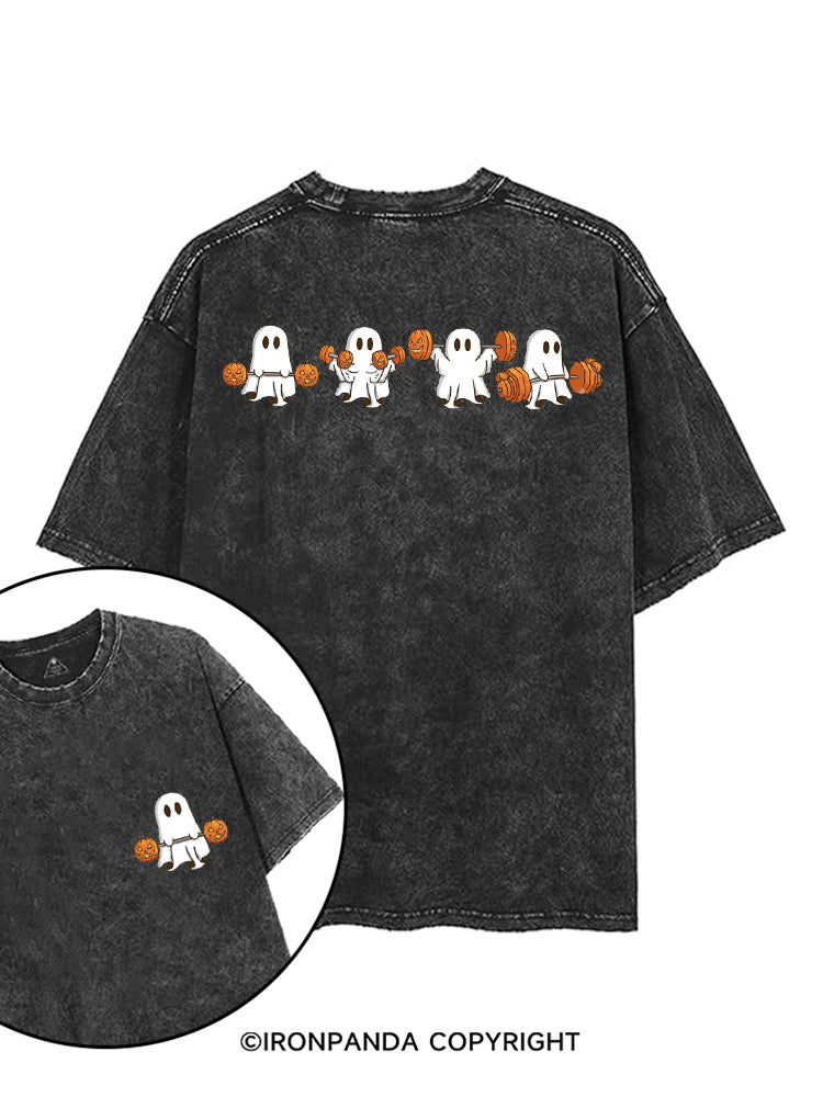 WEIGHT LIFTING GHOSTS FUNNY FITNESS printed Gym Shirt