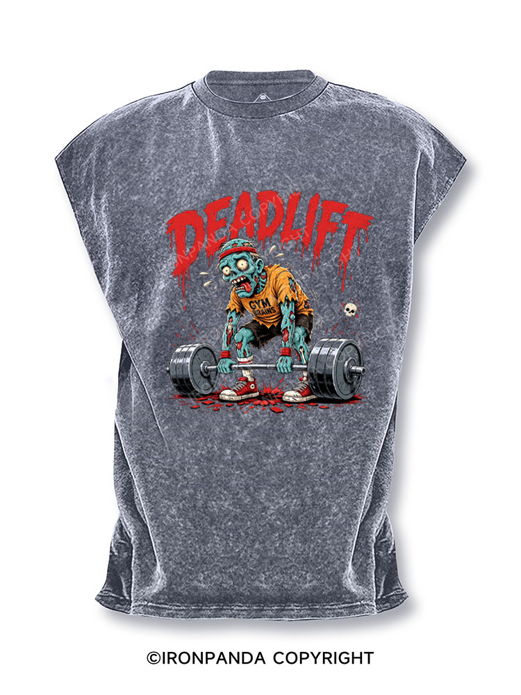 Deadlift Zombie Powerlifting Horror Cut Off Tank