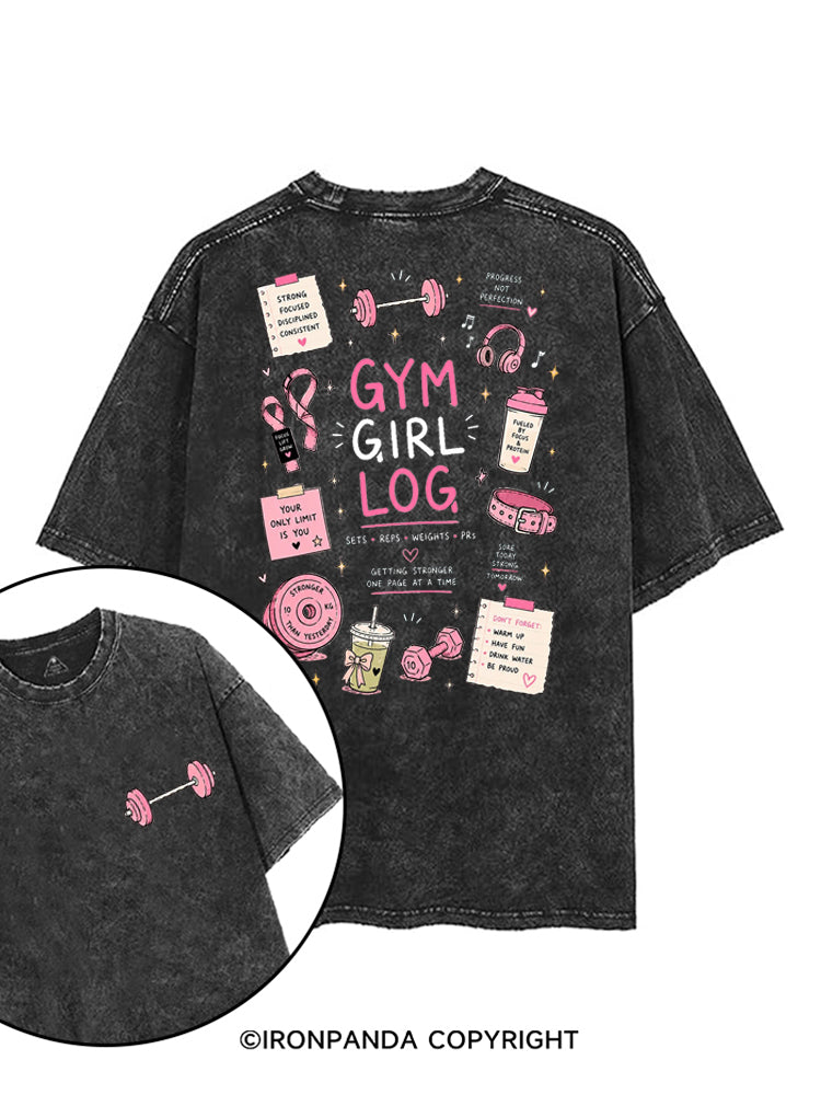 GYM GIRL LOG SETS REPS WEIGHTS PRS printed Gym Shirt