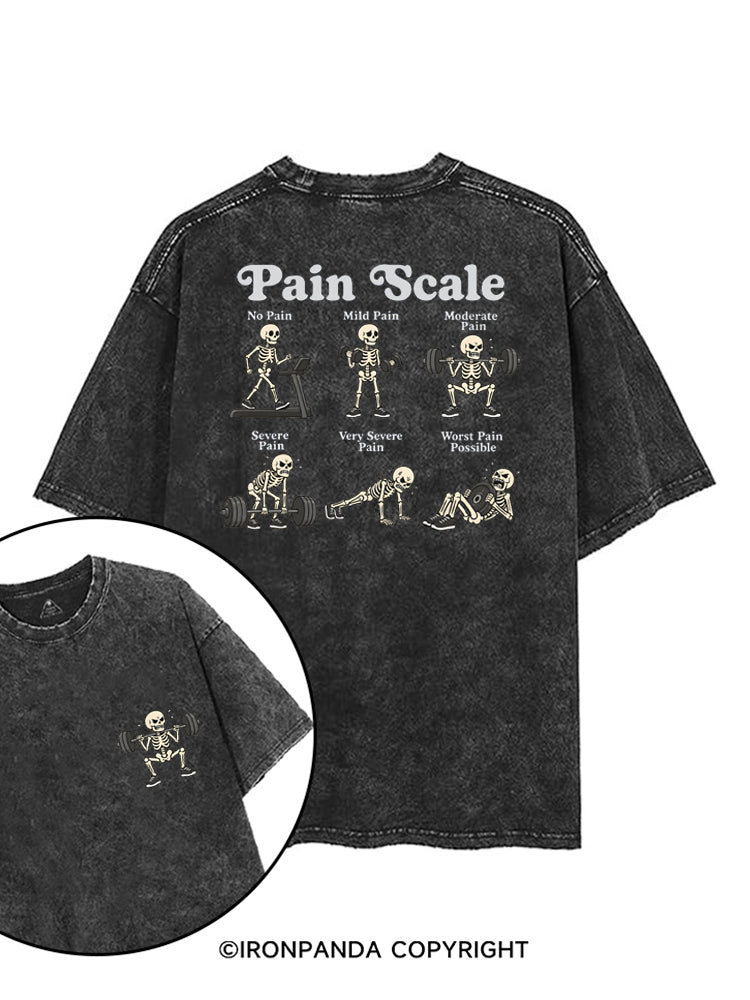 Pain Scale Skeleton printed Gym Shirt