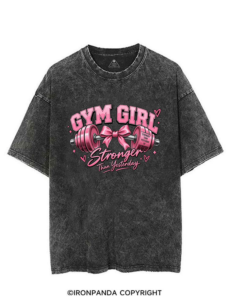 GYM GIRL STRONGER THAN YESTERDAY VINTAGE GYM SHIRT