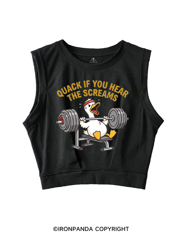 QUACK IF YOU HEAR THE SCREAMS SLEEVELESS CROP TOPS