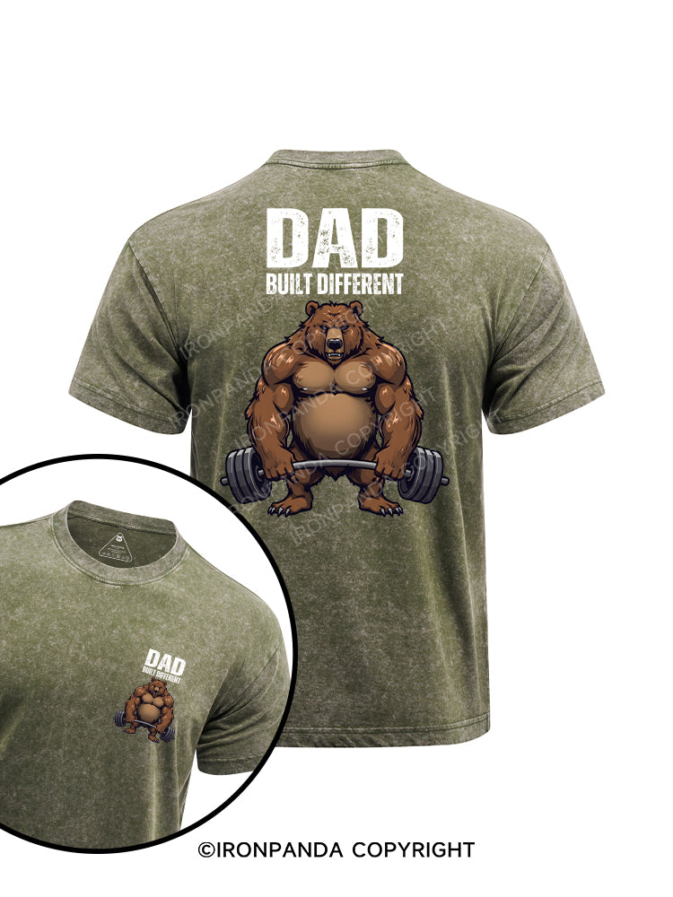 Dad Built Different printed Washed Gym Shirt