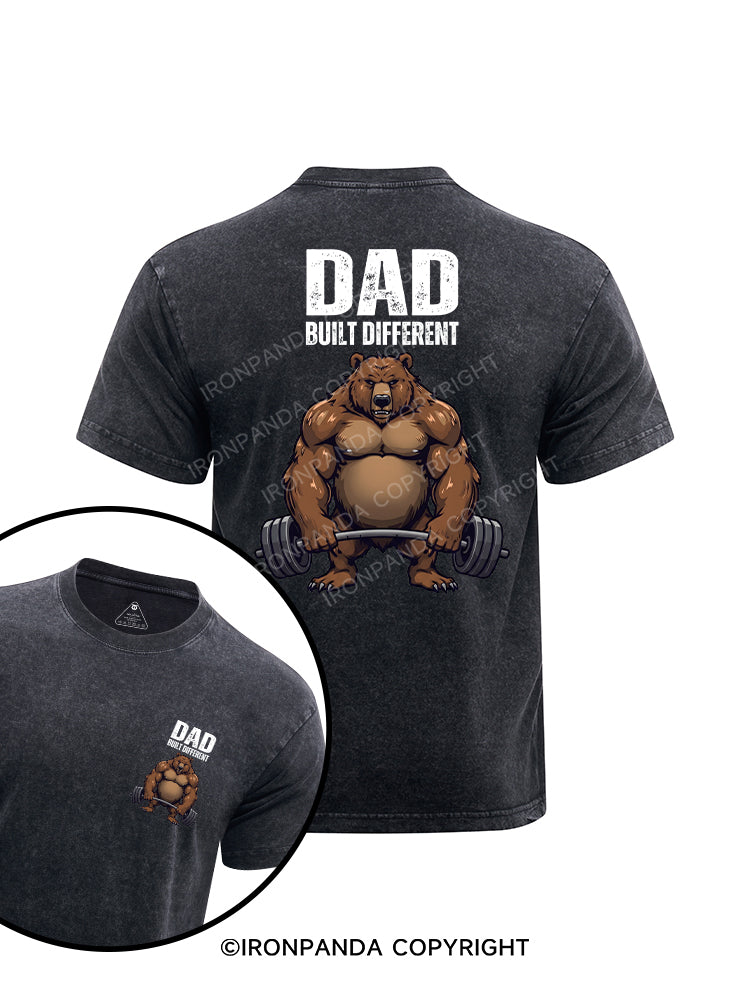 Dad Built Different printed Washed Gym Shirt