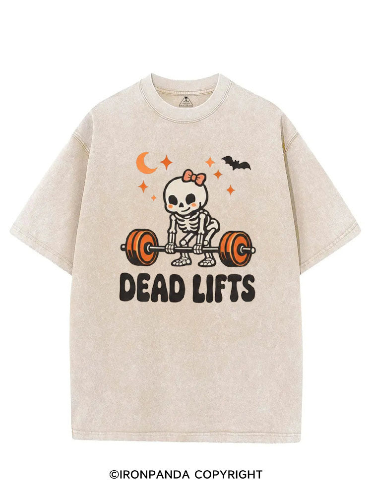 DEAD LIFTS SKELETON HALLOWEEN VINTAGE GYM SHIRT