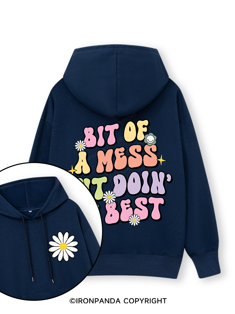 BIT OF A MESS BUT DOIN' MY BEST Double-Sided Printed Classic Gym Hoodie
