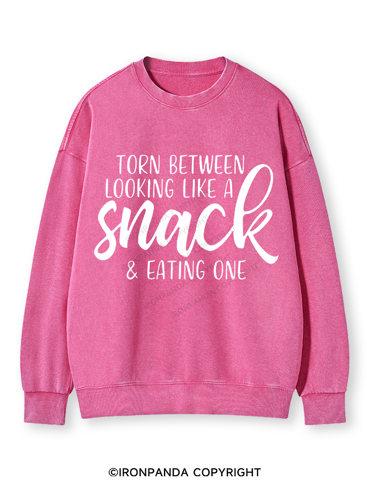 TORN BETWEEN A SNACK AND EAT ONE Washed Sweatshirt