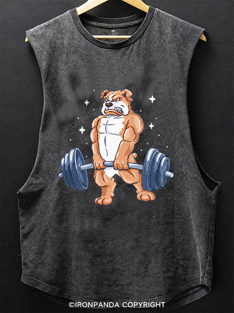 Bulldog Bodybuilder Barbell Scoop Bottom Cotton Tank