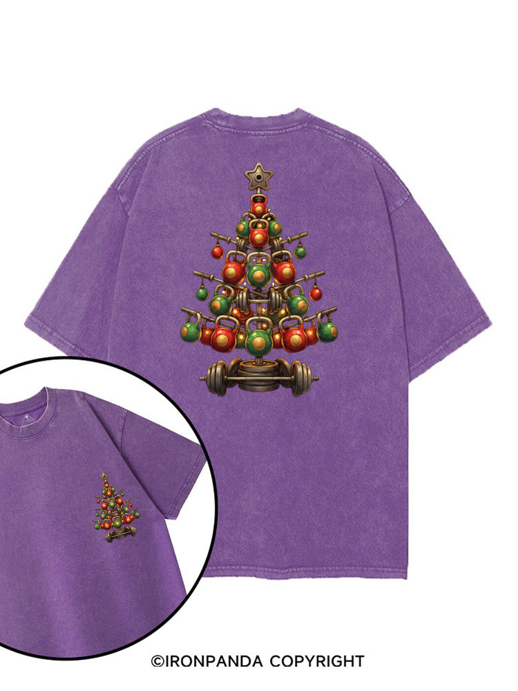 GYM LIFTMAS WORKOUT KETTLEBELL CHRISTMAS TREE printed Gym Shirt