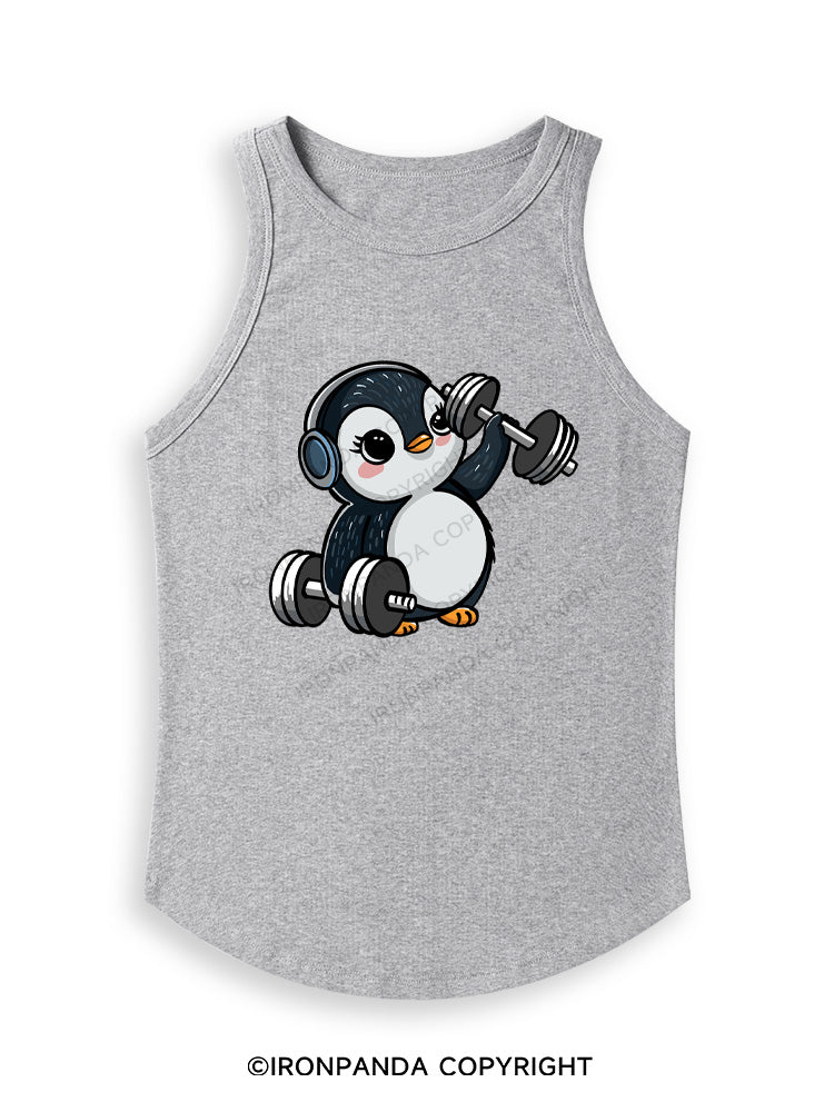 DUMBBELL PENGUIN Fitted Tank Top
