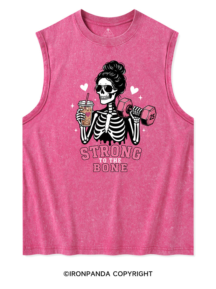 STRONG TO THE BONE SKELETON Washed Tank