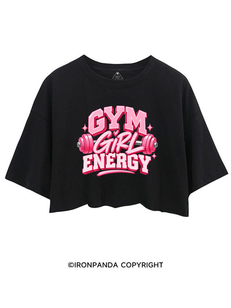 GYM GIRL ENERGY PINK POSITIVE VIBE CROP TOPS