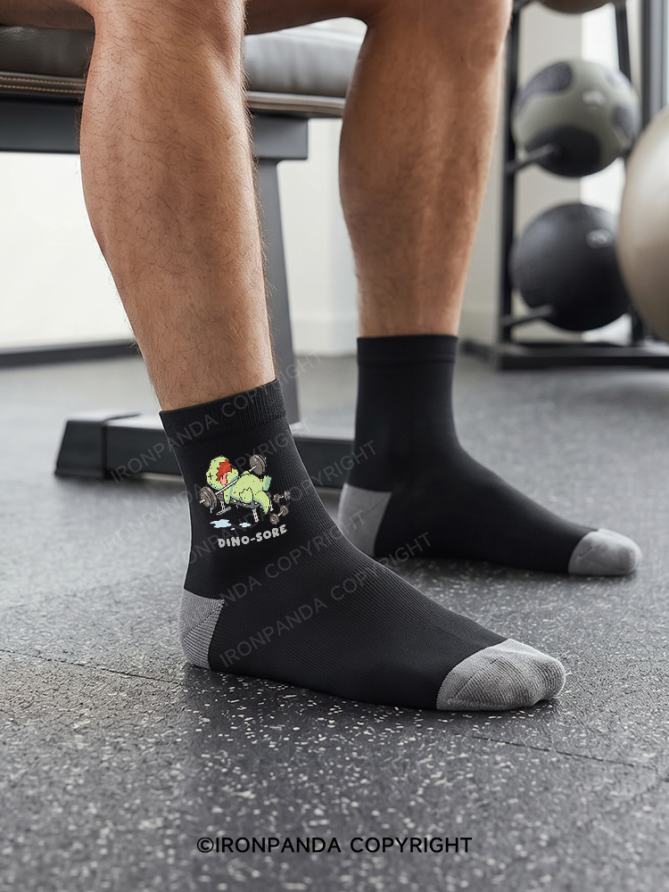 DINO-SORE FUNNY Crew Socks