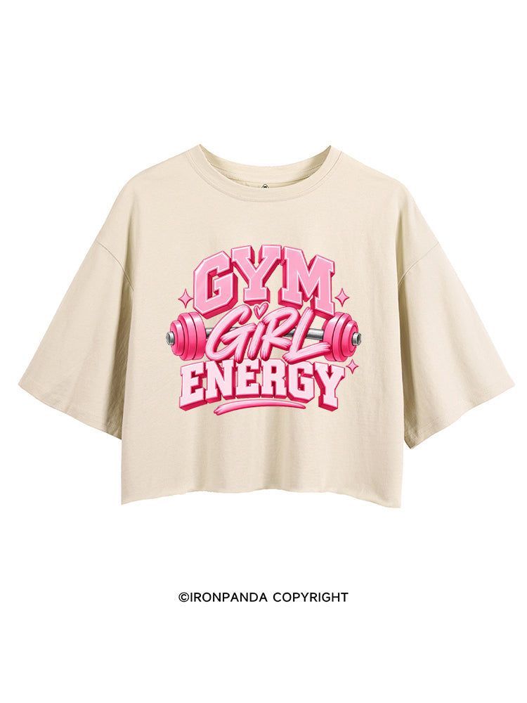 GYM GIRL ENERGY PINK POSITIVE VIBE CROP TOPS