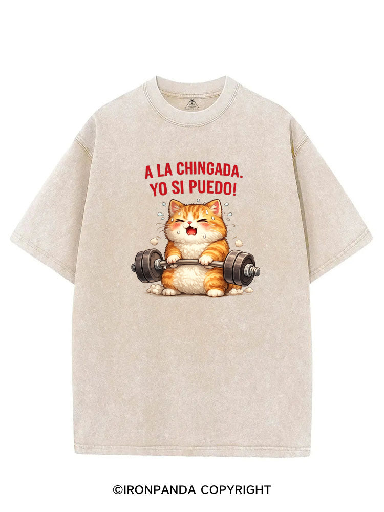 A LA CHINGADA. YO SI PUEDO! VINTAGE GYM SHIRT