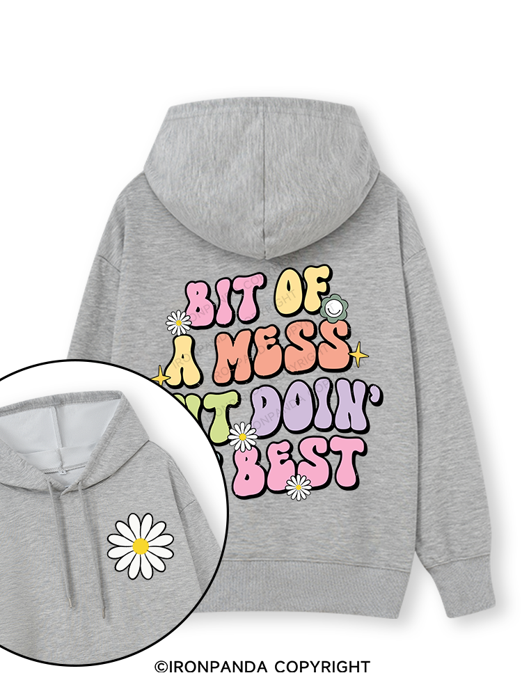 BIT OF A MESS BUT DOIN' MY BEST Double-Sided Printed Classic Gym Hoodie
