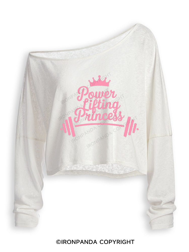 Powerlifting Princess! Off Shoulder Long Sleeve Crop Top