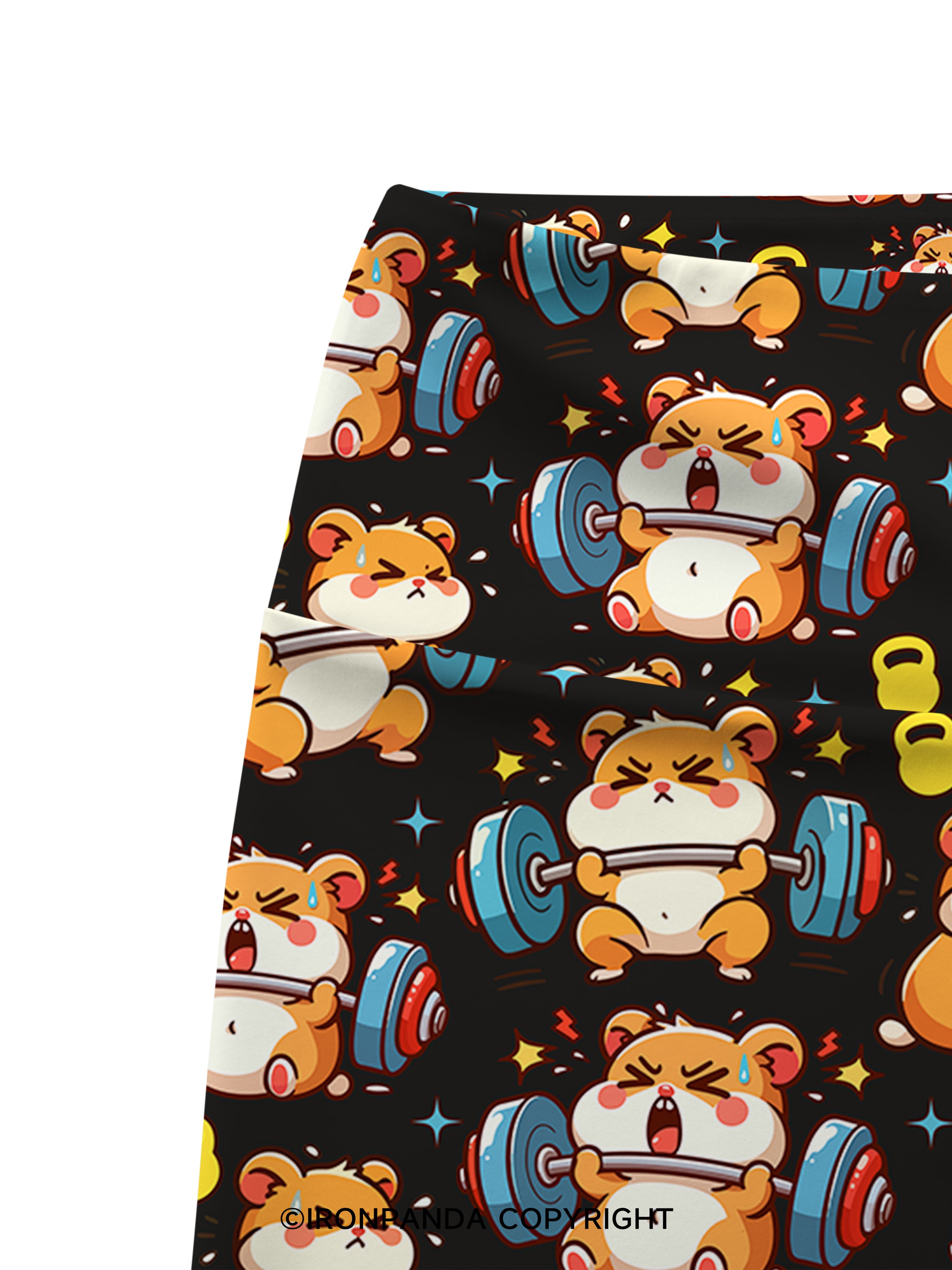 Grumpy Gym Hamster Printed Yoga Cycling Shorts
