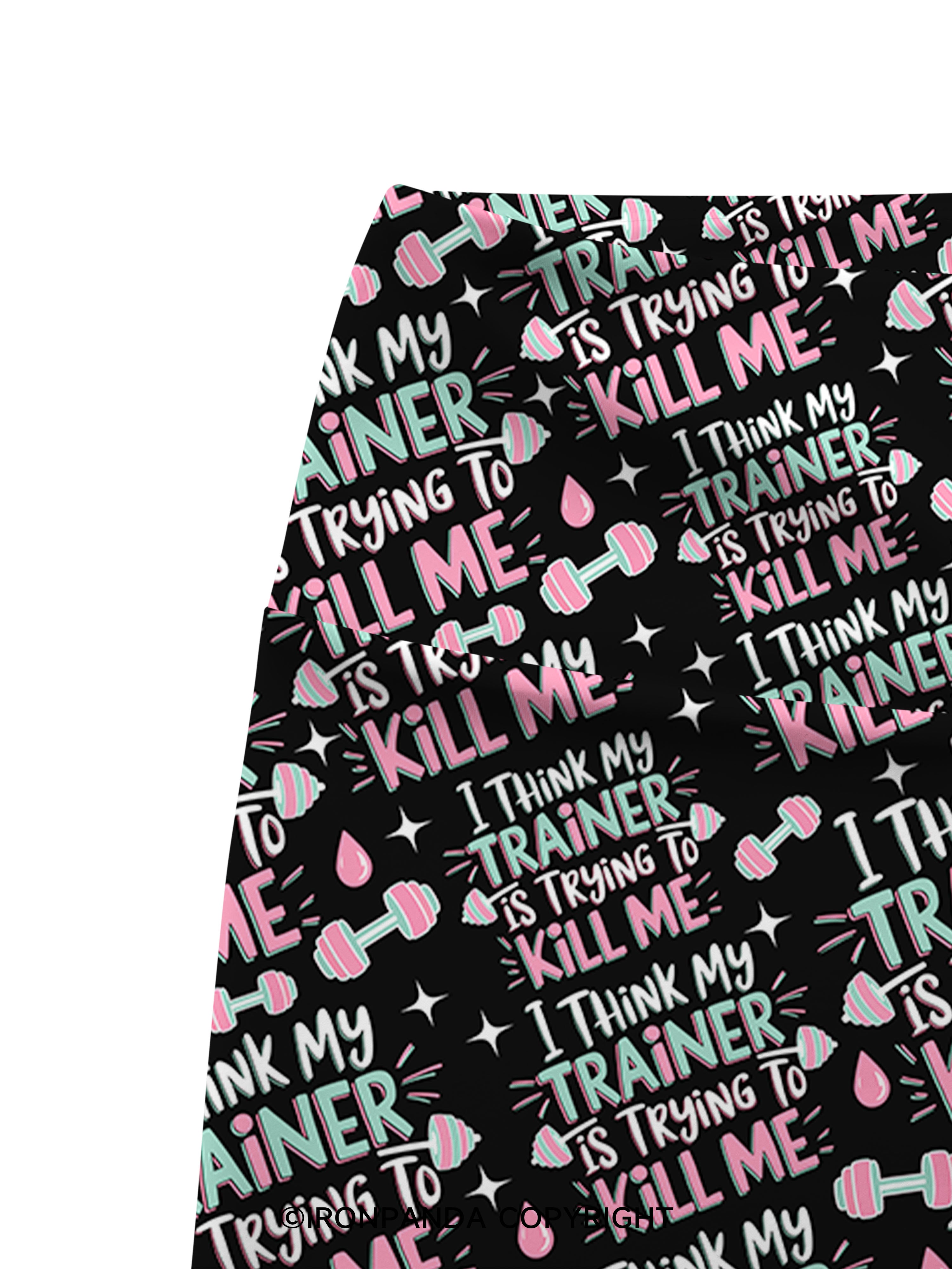 I THINK MY TRAINER IS TRYING TO KILL ME FUNNY Printed Yoga Cycling Shorts