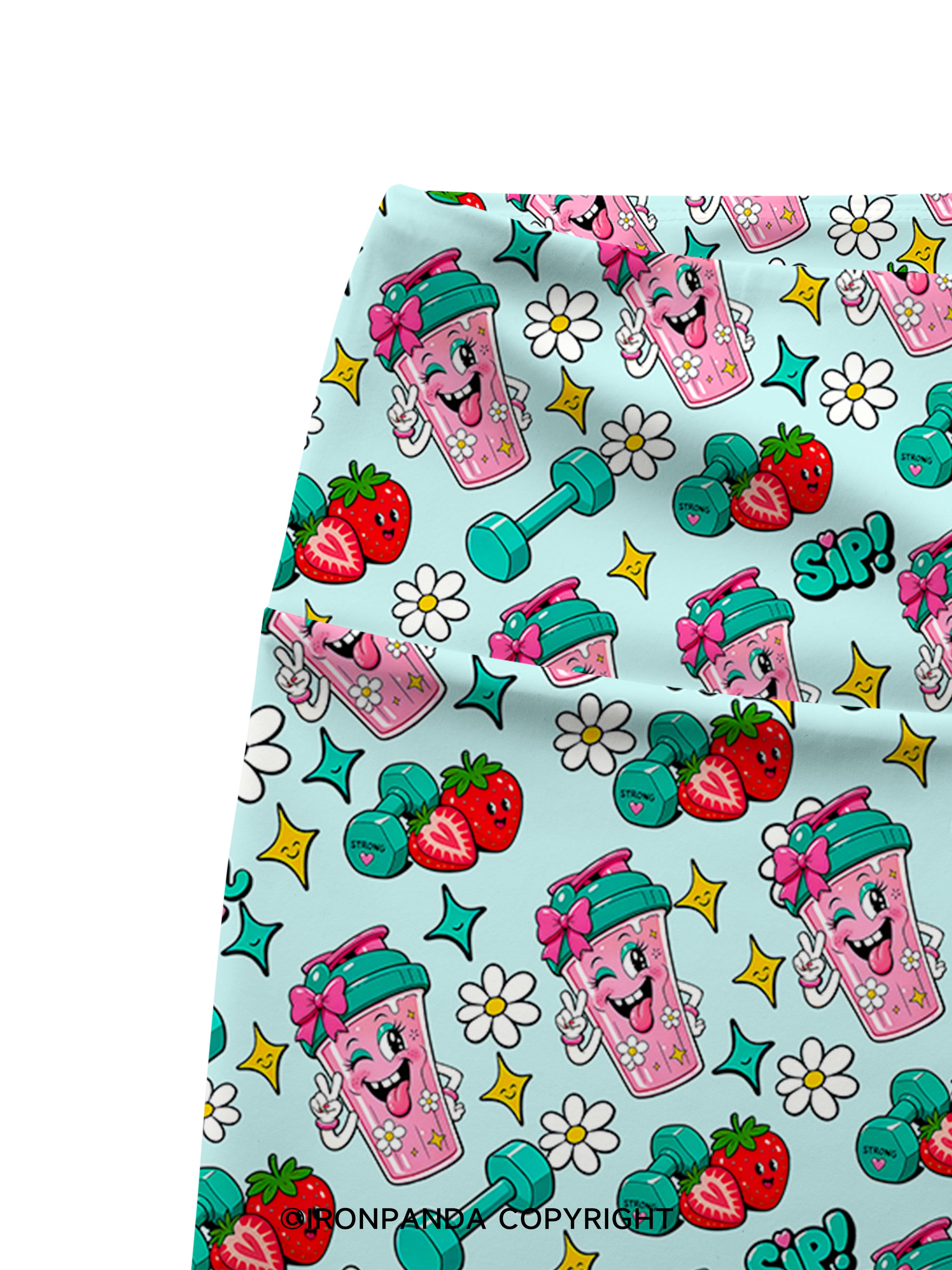 POWERED BY PROTEIN GYM FITNESS Printed Yoga Cycling Shorts